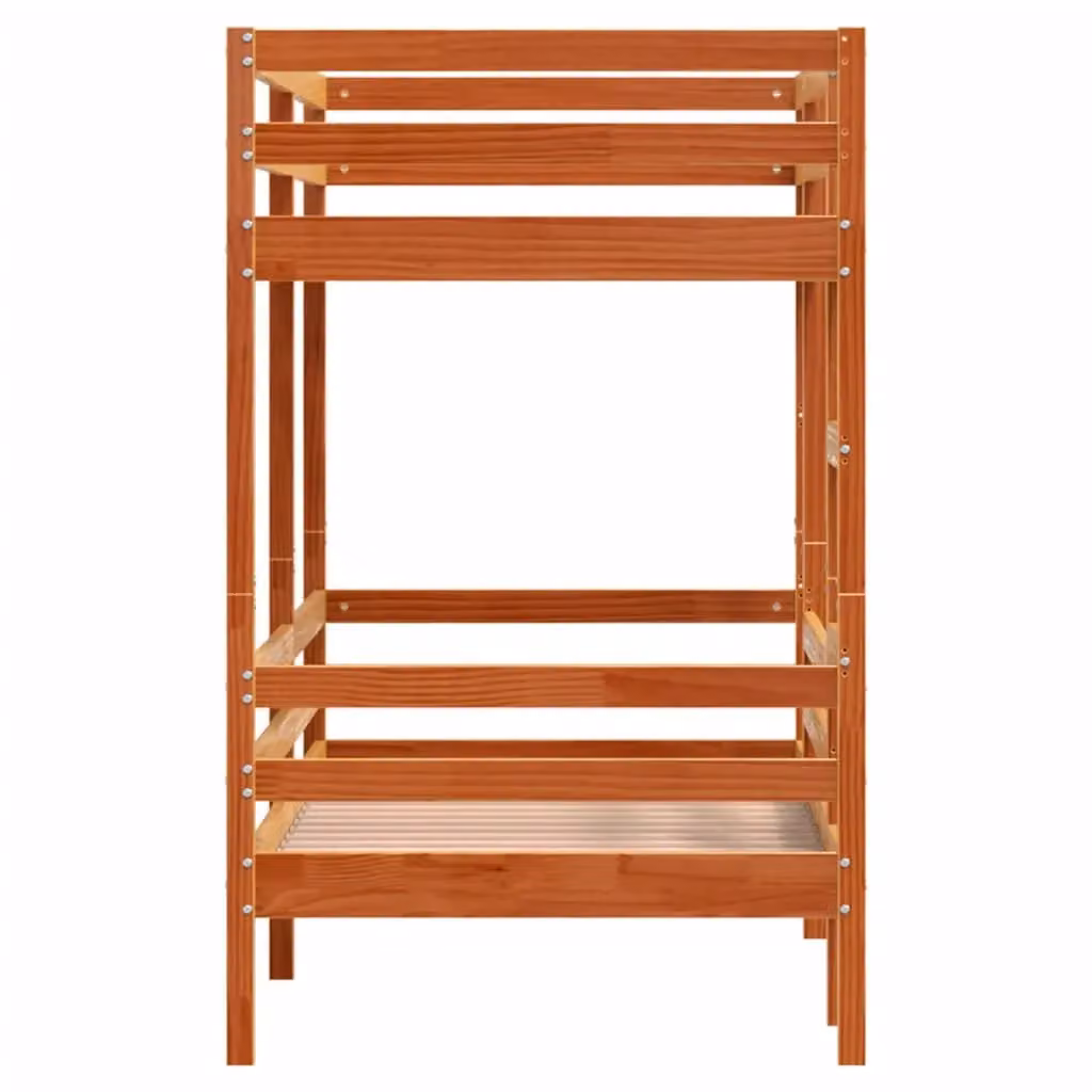 Berkfield Home Single Solid Wood Pine Bunk Bed in Wax Brown, W/D/H: 90 x 190 cm – 3