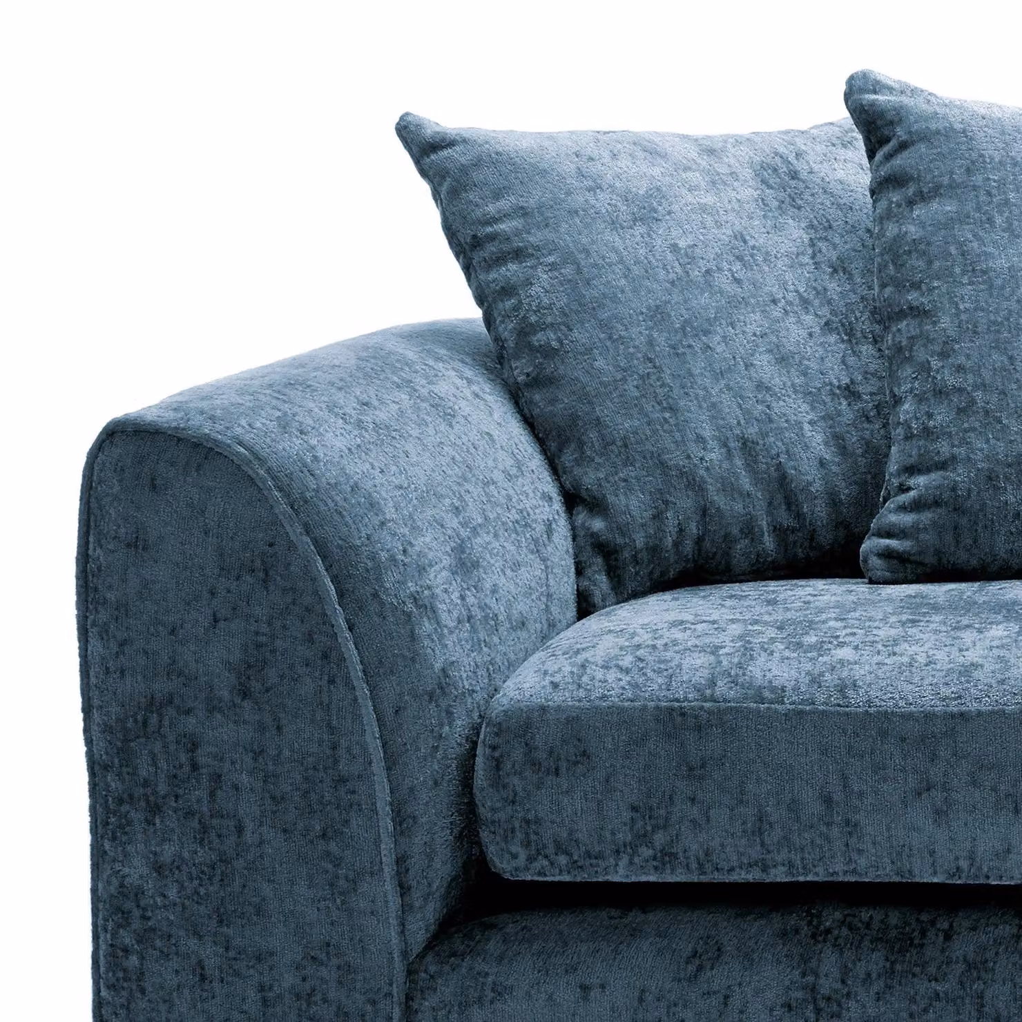 Abakus Direct Harriet 3 Seater Sofa in Blue Crushed Chenille Fabric – 3