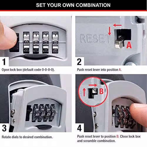 Master Lock Wall Mounted Key Safe, Beige, H x W x D: 11.9 x 8.5 x 3.6 cm – 5