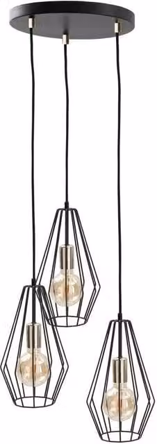 Netlighting Lex Cluster Pendant Ceiling Light in Gold and Black, Diameter: 32 cm, 3x E27