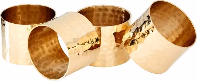 Orsina Set of Four Metal Napkin Rings in Gold – 1