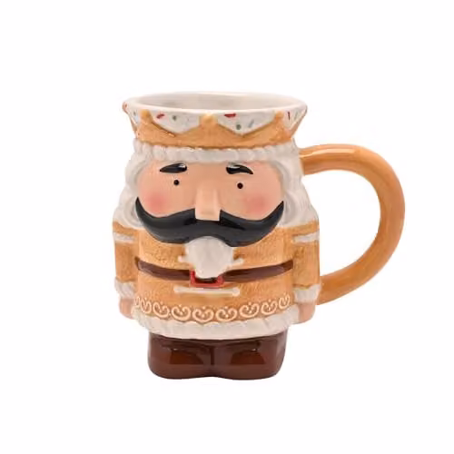 Widdop and Co Santa and Friends Christmas Ceramic Mug in Multicolour Gingerbread Nutcracker Design