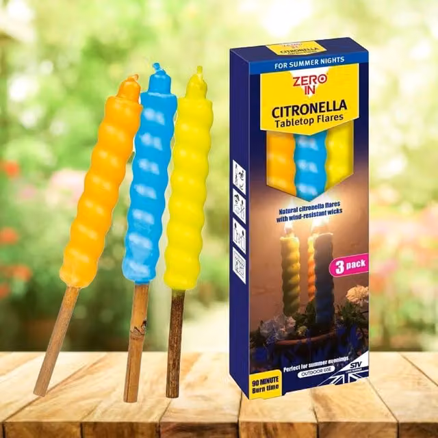 Zero In Multicolour Citronella Flared Candles, Pack of 3