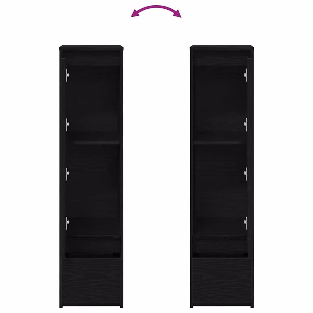 Berkfield Home Black Oak Highboard with Internal Drawers and Shelves, W/D/H: 29.5 x 34.0 x 119.5 cm – 3