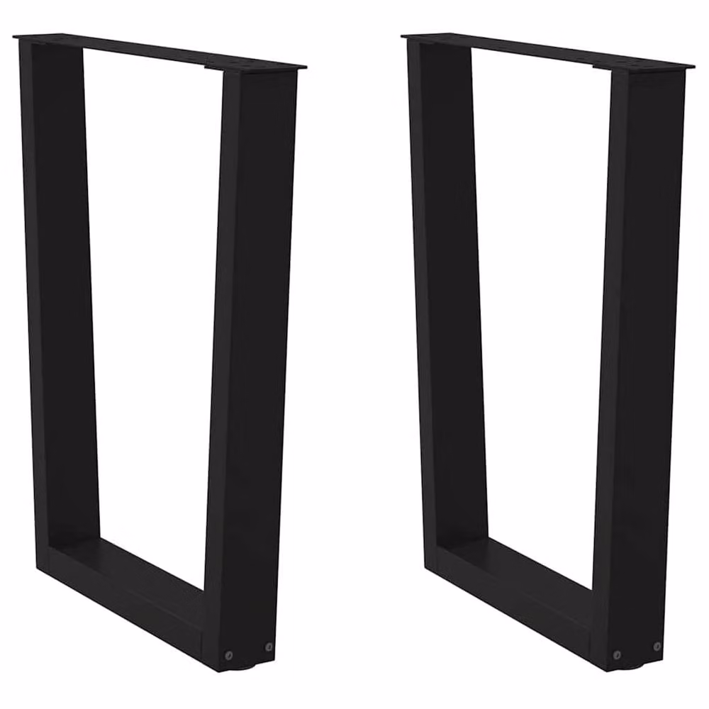 Berkfield Home Modern V-Shape Dining Table Legs, 2 Pieces, Black Steel, H: 72-73.3 cm x W: 70 cm – 2