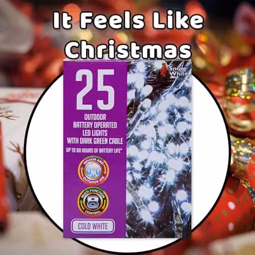 VFM e-Store Christmas Cold White String Lights with 25 Bulbs and 2m Length, W/H: 9.9 x 7.2 cm – 8