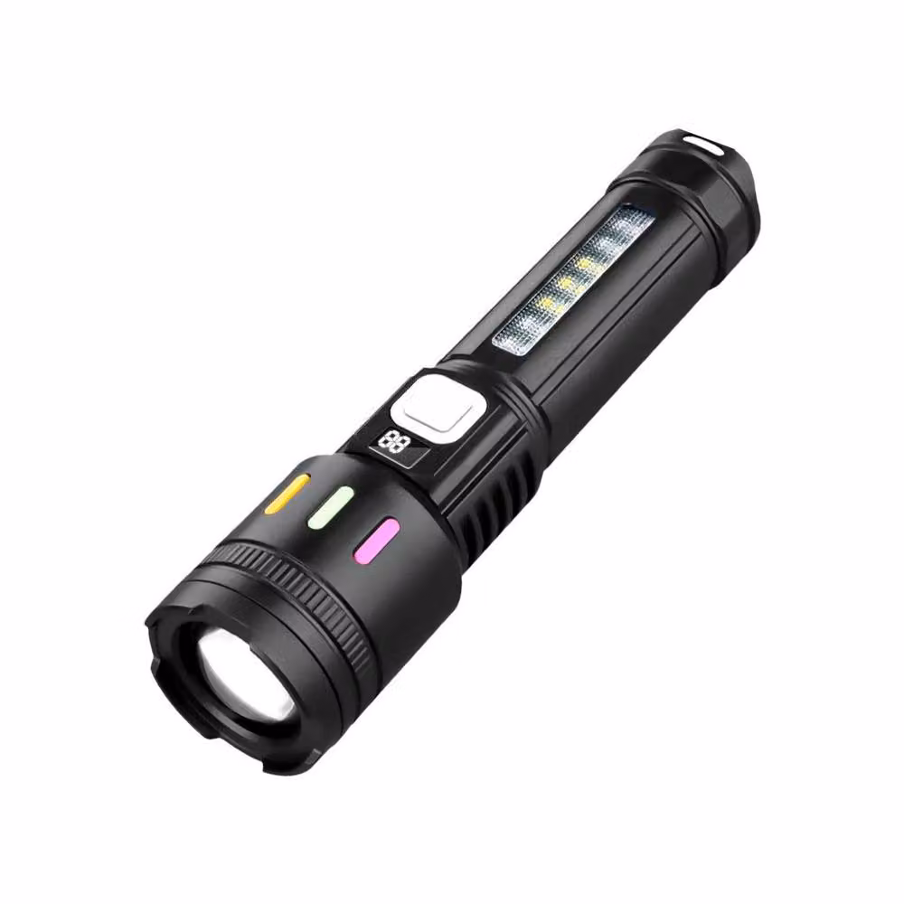 Hinsinc 2-Piece Rechargeable LED Zoomable Flashlight Set in Black – 3