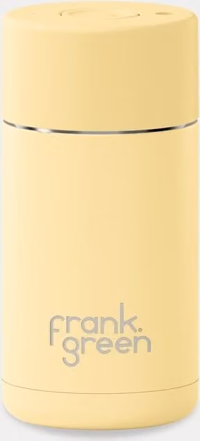 Frank Green Stainless Steel and Ceramic Travel Mug with Lid, 355ml, Beige/Yellow