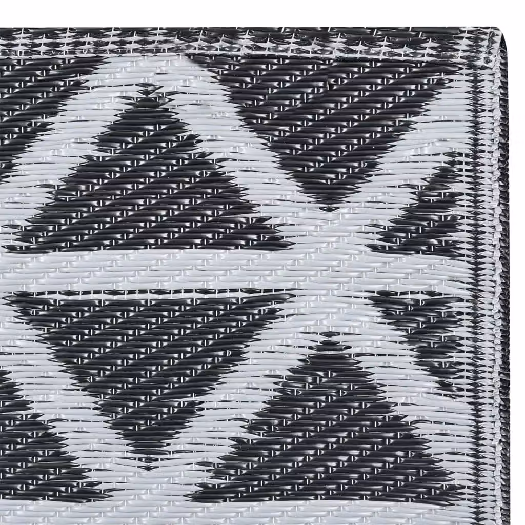 Berkfield Home Black Geometric Outdoor Carpet, W: 120 cm, L: 180 cm – 4