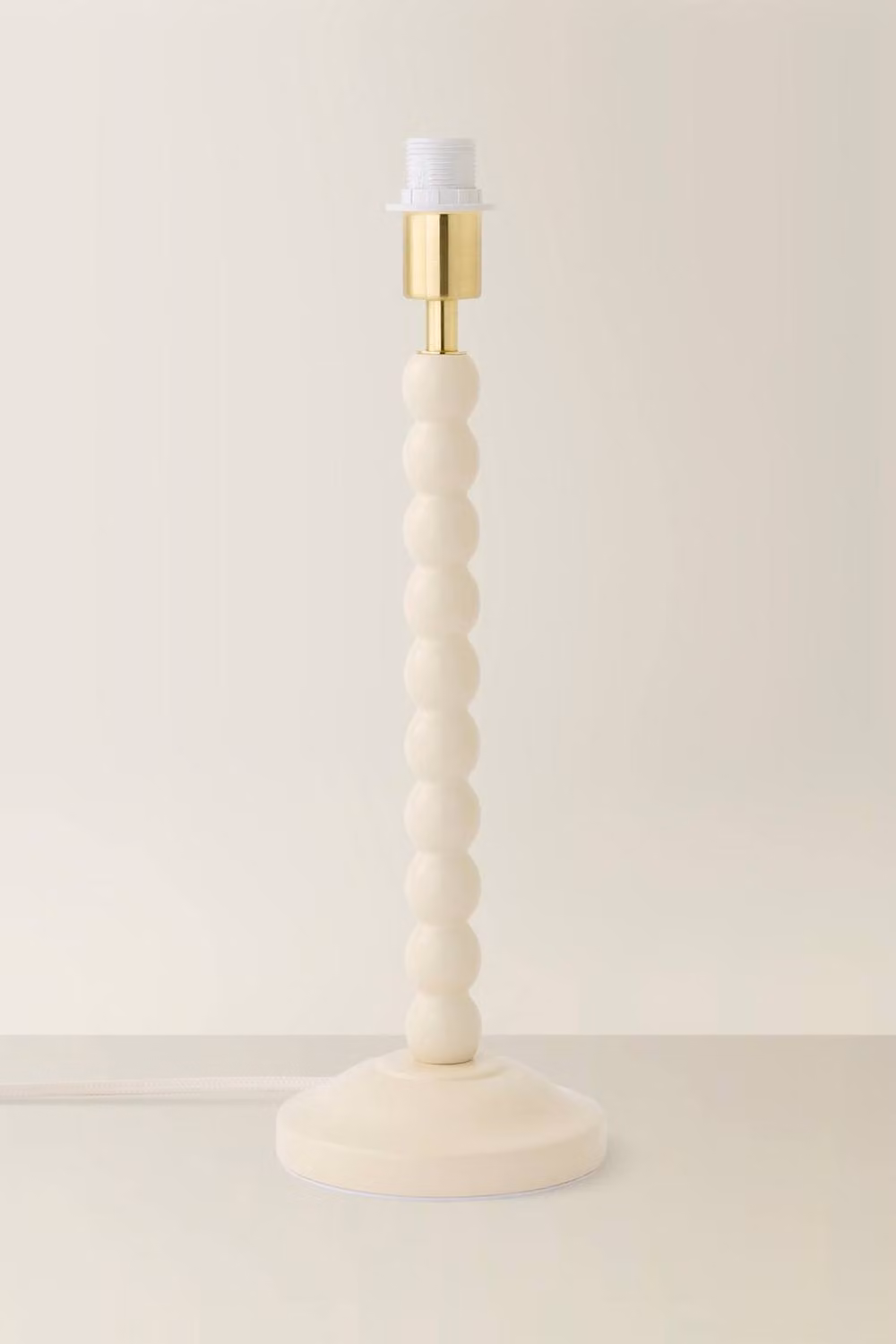 ValueLights Wooden Cylinder Tabletop Lamp Base in Beige – 2