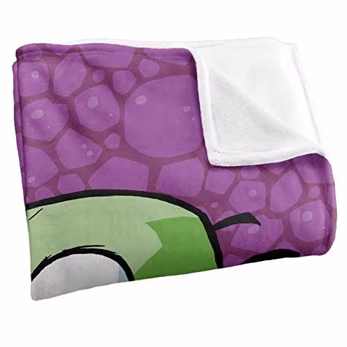 Invader Zim Pig Riding Silky Touch Super Soft Fleece Throw Blanket, Purple, W: 91 cm, D: 147 cm – 2