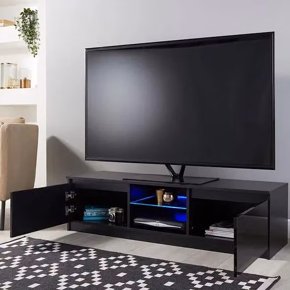 Moderna Gloss Black Modern TV Stand W/D/H: 140 x 40 x 35 cm – 2