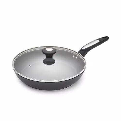 Morphy Richards Black Ceramica Lidded Frying Pan with Glass Lid, 28cm