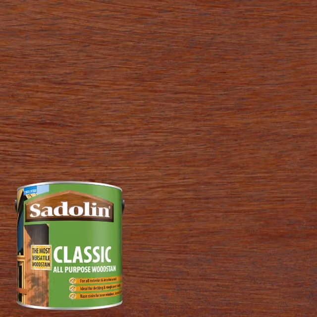 Sadolin Classic All Purpose Solvent Based Woodstain, Matt, Brown, 1 l