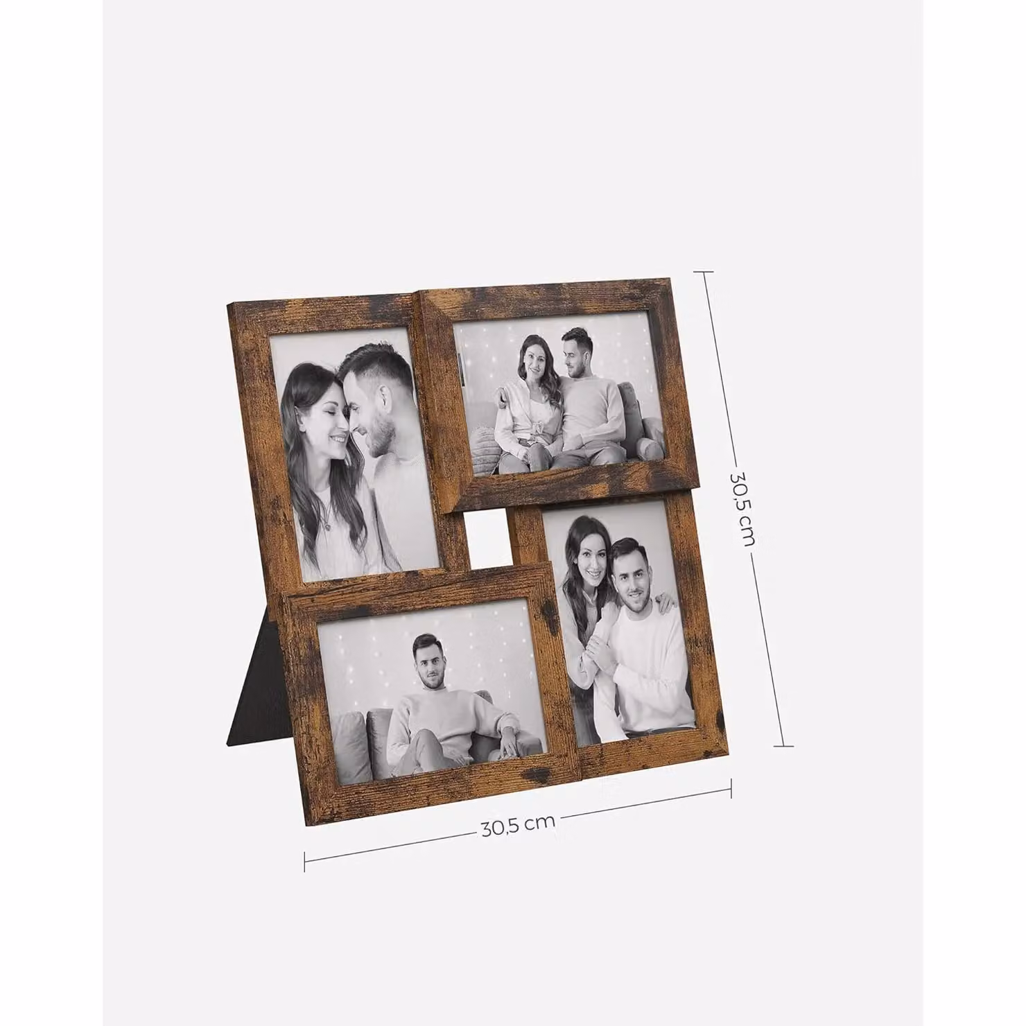 SONGMICS Multi Picture Wall Frame Set, 4 Photo Gallery Collage in Brown, 10 x 15 cm – 3