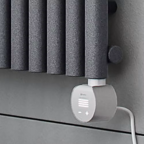 Terma Rolo Room E Electric Radiator with Wifi and App Control, Salt n Pepper Grey, H: 180 cm, W: 37 cm, D: 3.7 cm, 0.8 kW – 5