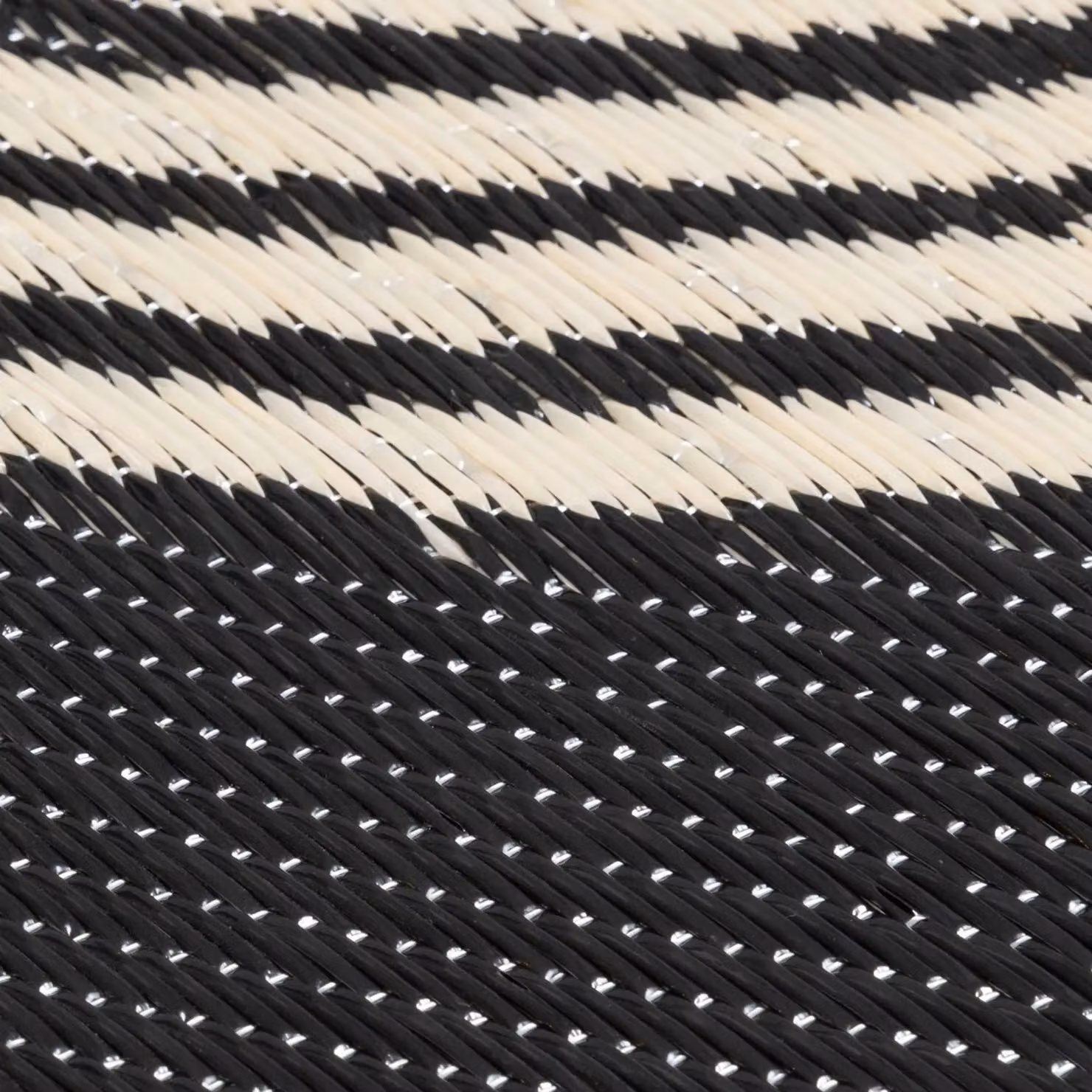THE RUGS Reversible Weatherproof Outdoor Rug Urban 1010 Wavy Lines in Black and Beige, W/D/H: 90 x 150 cm – 4