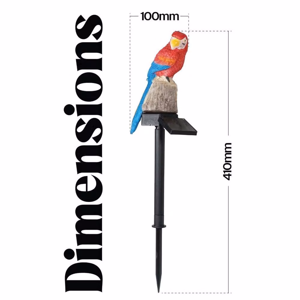 NESTLUNE LED Solar Powered Multi Coloured Parrot Stake Light, H 100 cm x W 15 cm – 2