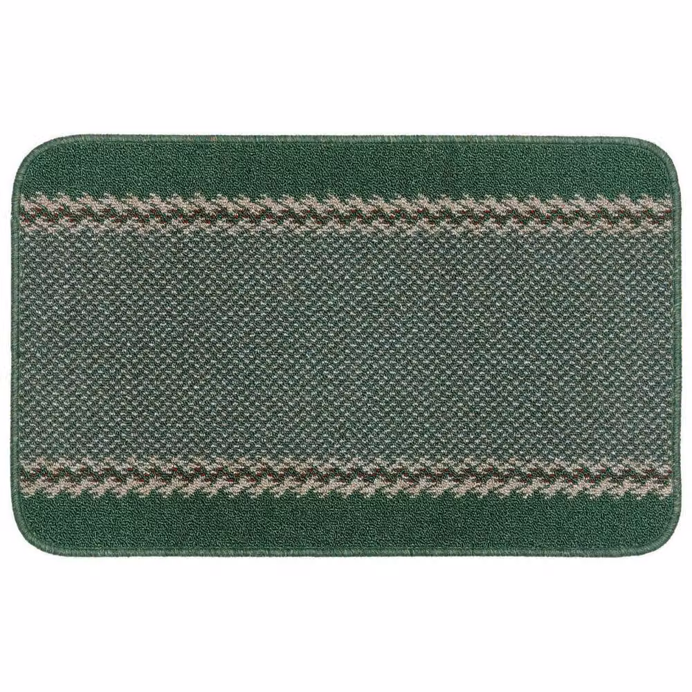 The Rug Shop UK Green Striped Machine Washable Anti-Slip Polypropylene Floor Mat, W: 67 cm x L: 150 cm – 2