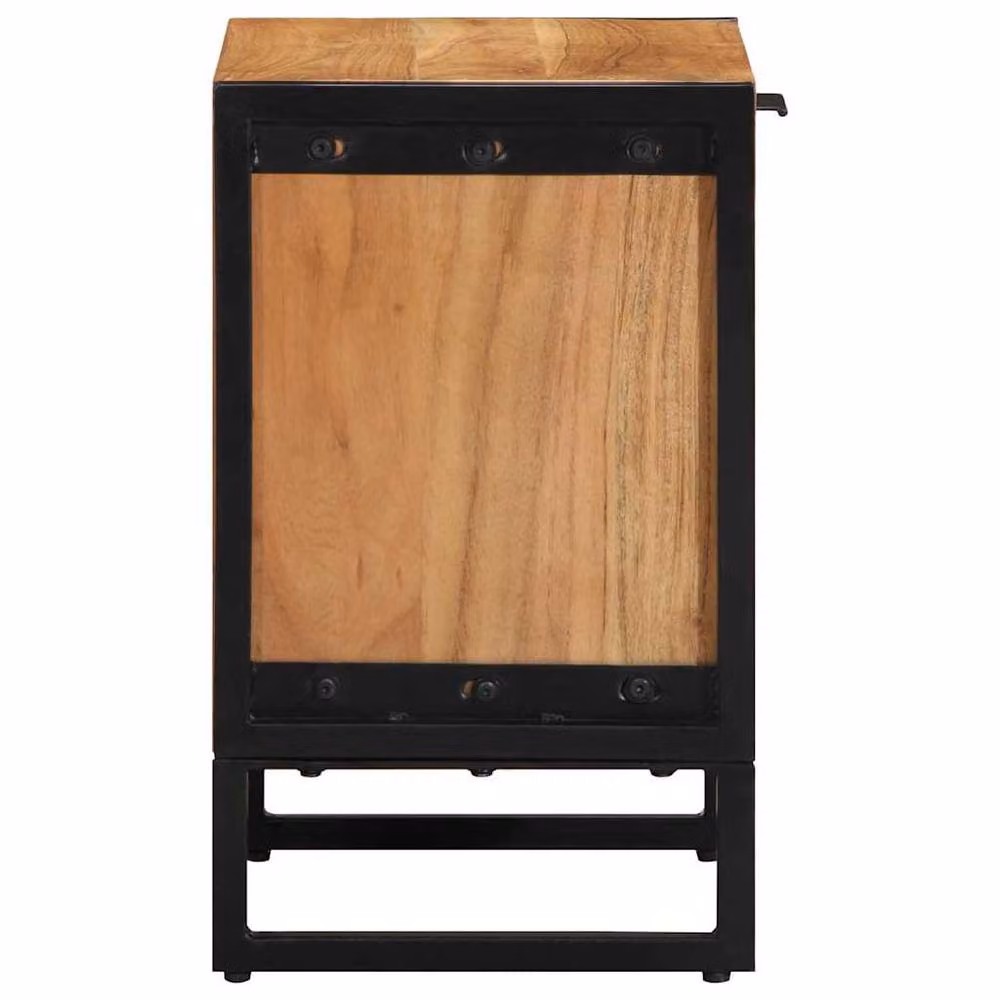 Berkfield Home Modern Bedside Cabinet in Brown Solid Acacia Wood, W/D/H: 40 x 30 x 50 cm – 4