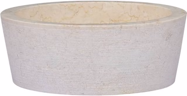 Berkfield Home Rectangular Marble Sink in Beige, W: 40 cm, D: 40 cm, H: 15 cm