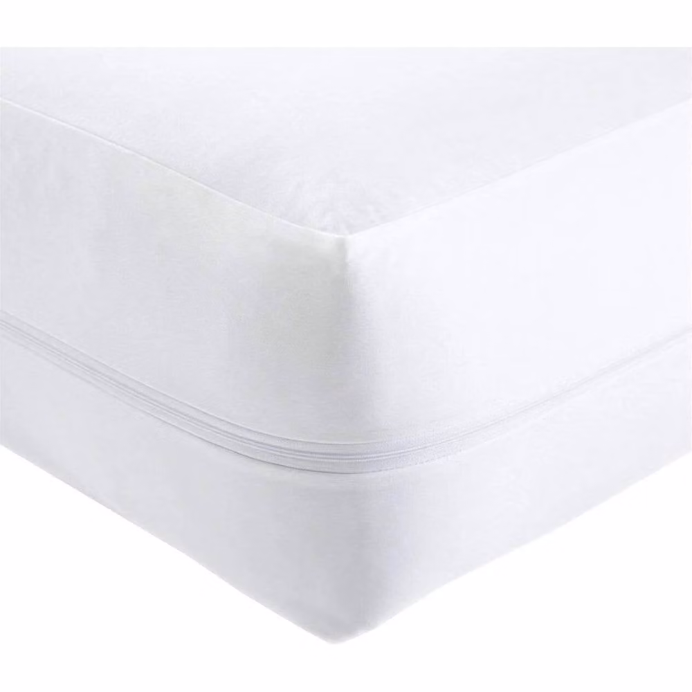 FLAVORA Waterproof Cot Mattress Encasement Zipper Cover in White, Mite-Proof and Allergy-Friendly – 1