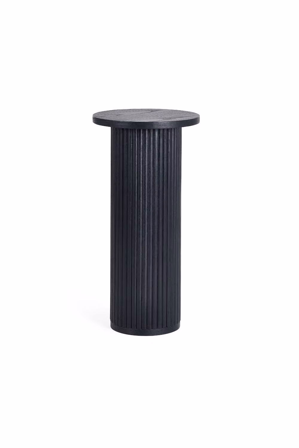 Julian Bowen Louis Black Ash Round Fluted Drinks Side Table, W/D/H: 30 x 30 x 60.5 cm – 2