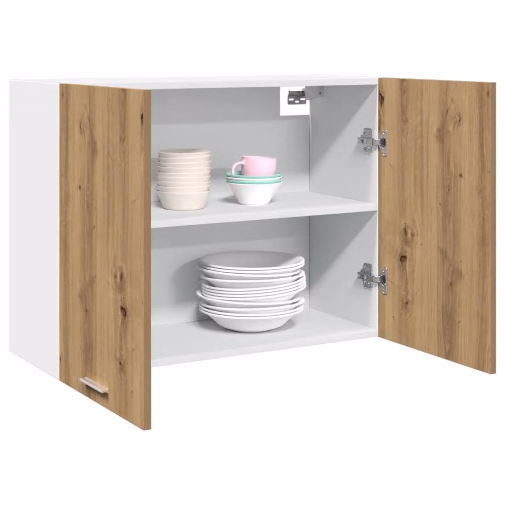 Berkfield Home Lyon Hanging Cabinet in Artisan Oak Brown, W/D/H: 80 x 31 x 60 cm – 2