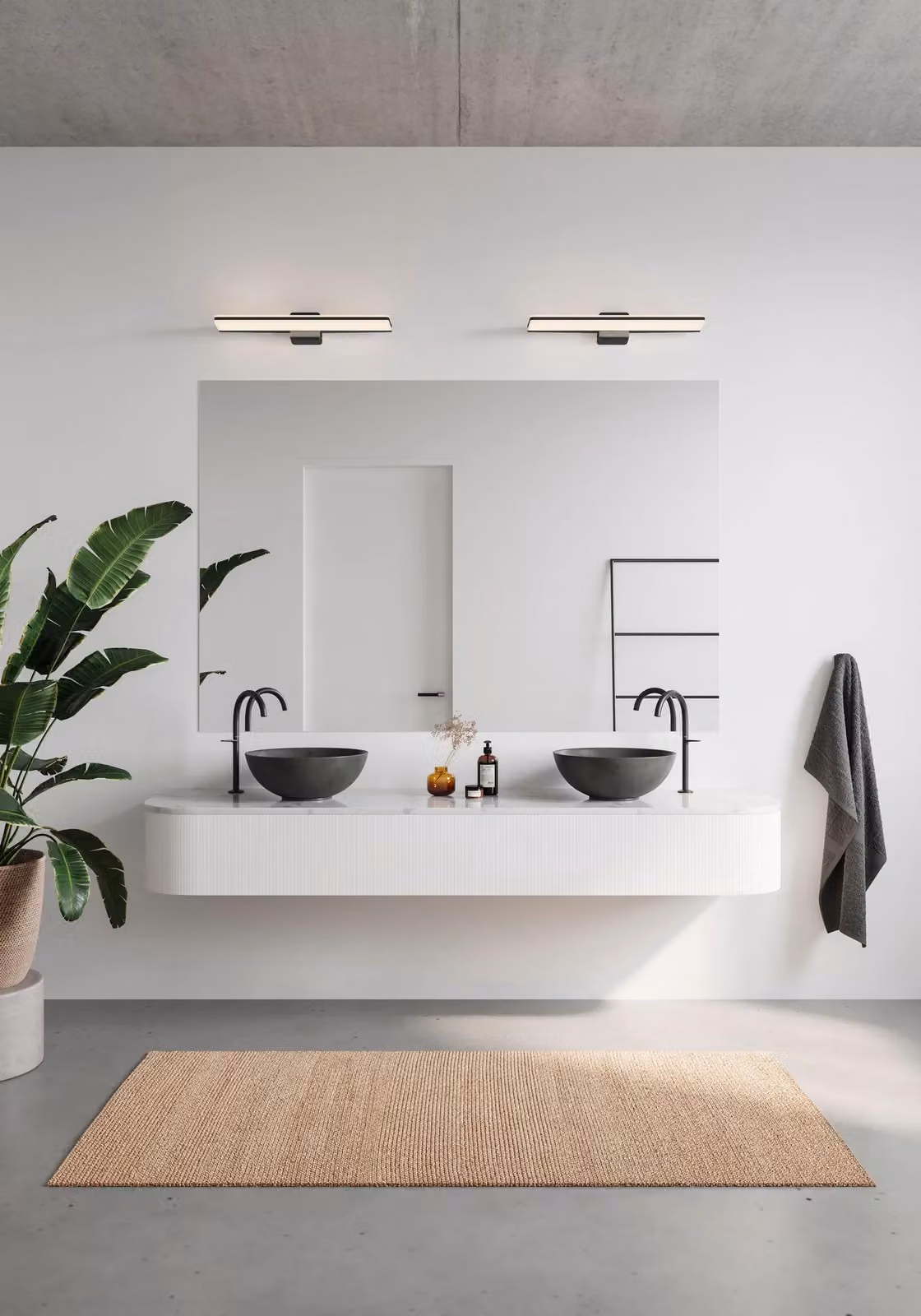 Nordlux Tinia Black Plastic LED Wall Light for Bathroom, IP44, Dimmable, Up and Down Light – 2