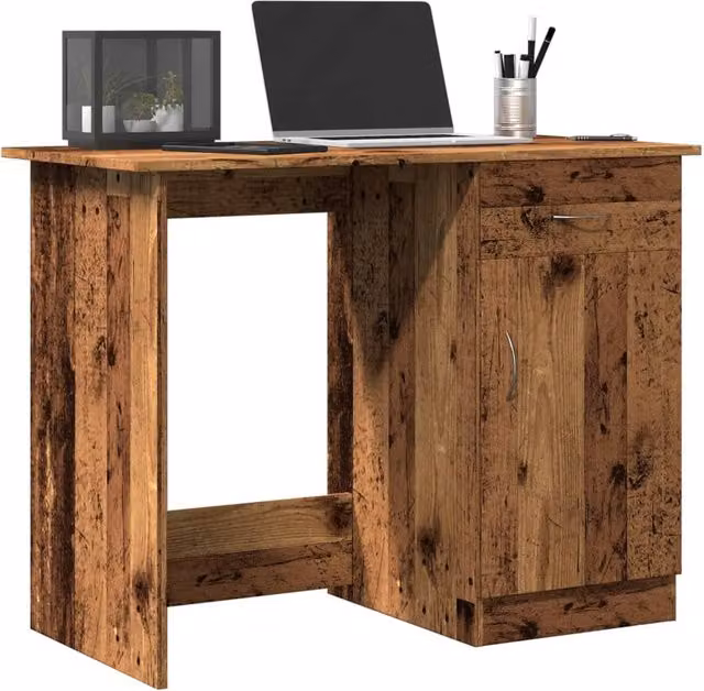 Berkfield Home Modern Writing Desk in Brown, W/D/H: 100 x 50 x 76 cm – 1