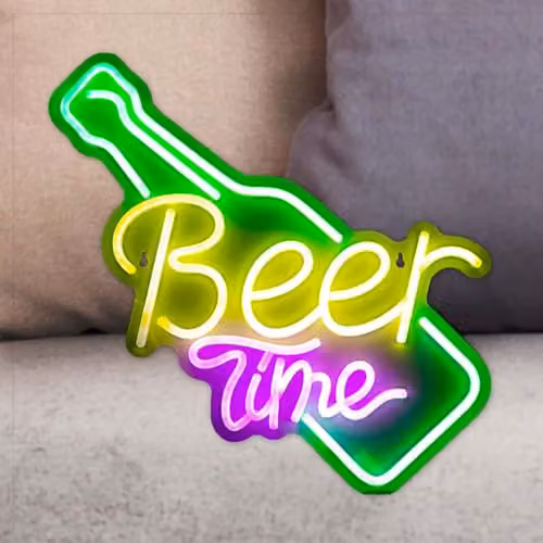 VFM e-Store Beer Time Mancave Neon Light, Multicolour, W: 48 cm, H: 28 cm – 5