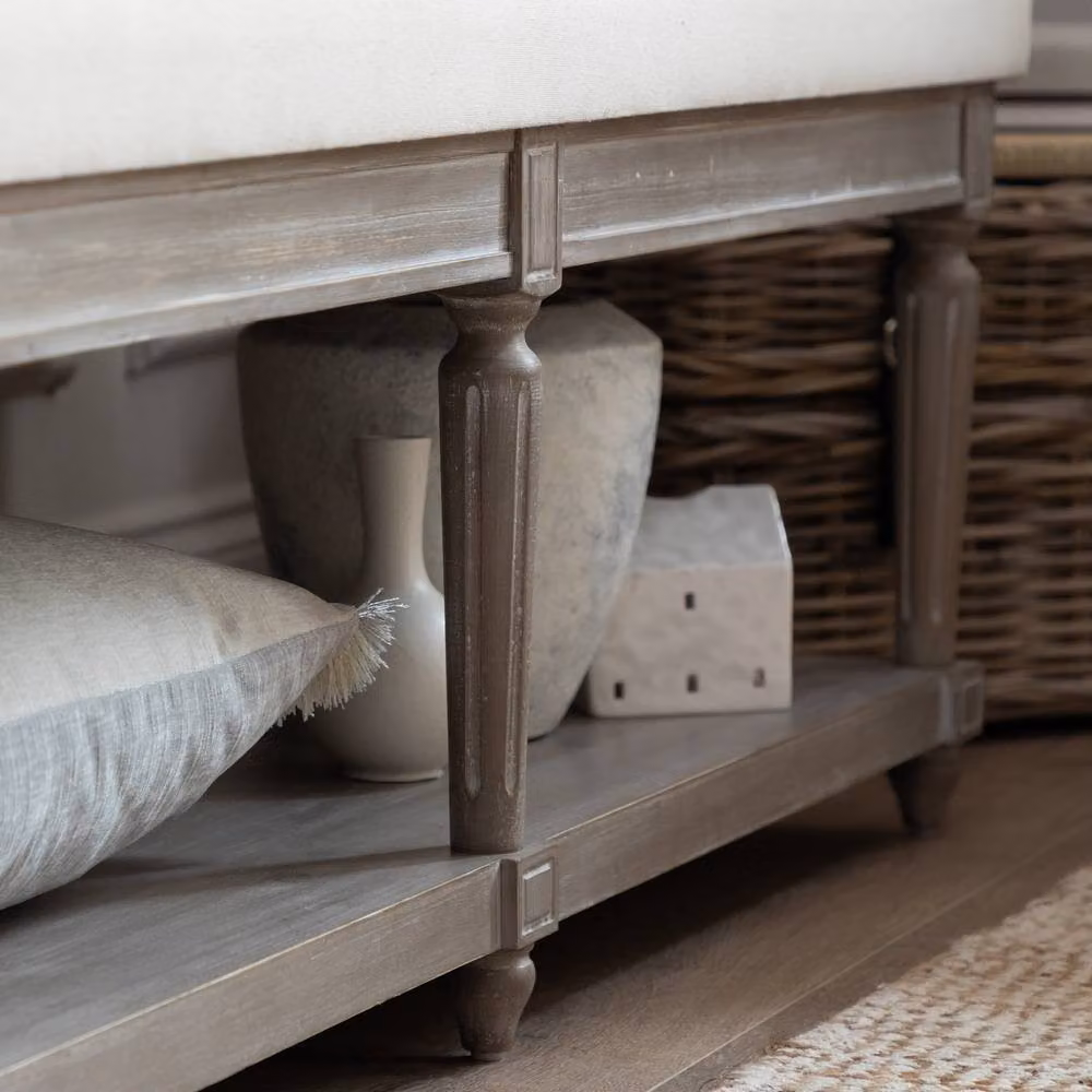 Voyage Maison Matilda Fabric Bench in Beige – 5