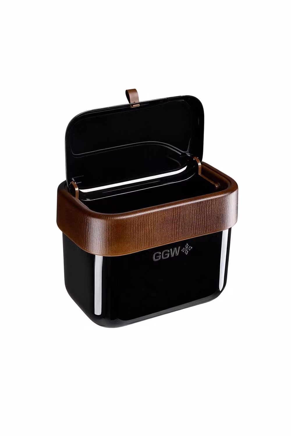 Living and Home 7L Wall Mounted Hanging Trash Bin with Flip Lid in Black – 6