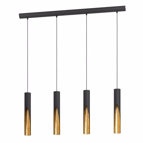 Eglo Barbotto LED Pendant Light in Black and Gold/Brass