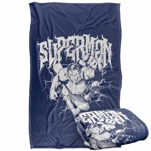Warner Bros. Superman Flying Band Super Soft Fleece Throw Blanket, Multicolour, W: 91.44 cm x L: 147 cm – 1