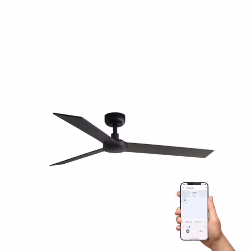 FARO Barcelona 3 Blade Ceiling Fan in Black and Brown – 1