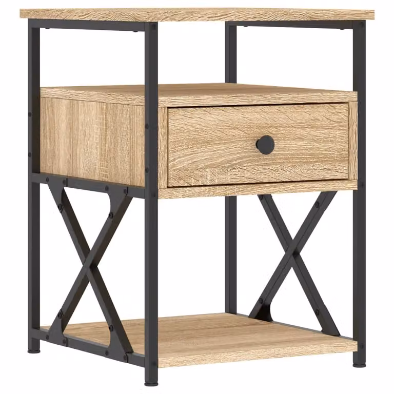 Berkfield Home Bedside Cabinet in Sonoma Oak Brown, W/D/H: 40 x 42 x 55 cm