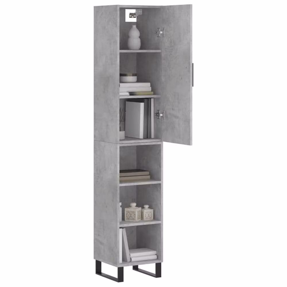 Berkfield Home Highboard in Concrete Grey, H 180 x W 34.5 x D 34 cm – 2