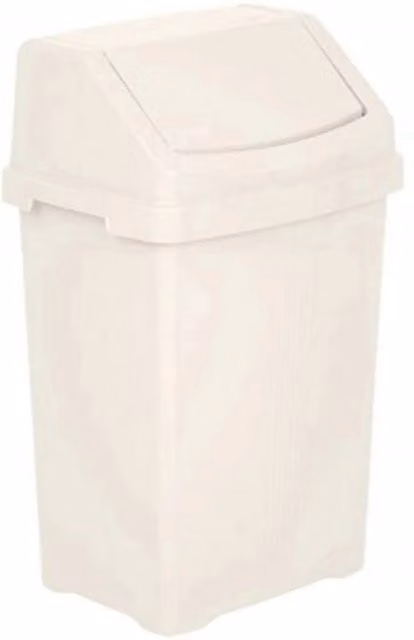FLAVORA Beige Plastic Swing Top Bin H 66.5 x W 40.0 x D 1.0 cm