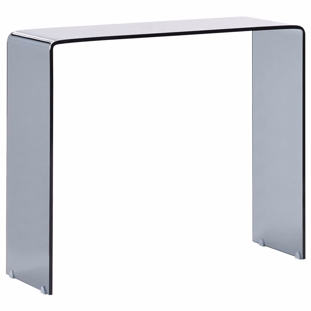 Wyld and Coco Minimalist Black Tempered Glass Console Table W: 90 cm, D: 30 cm, H: 75 cm – 2