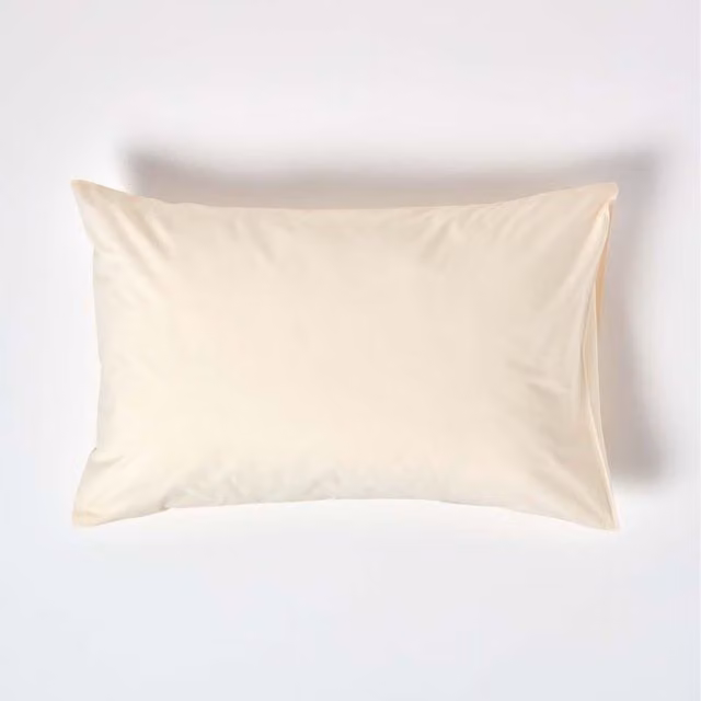 Homescapes Egyptian Cotton Percale Housewife Pillowcase, Beige, W/D/H: 48 x 48 x 1 cm