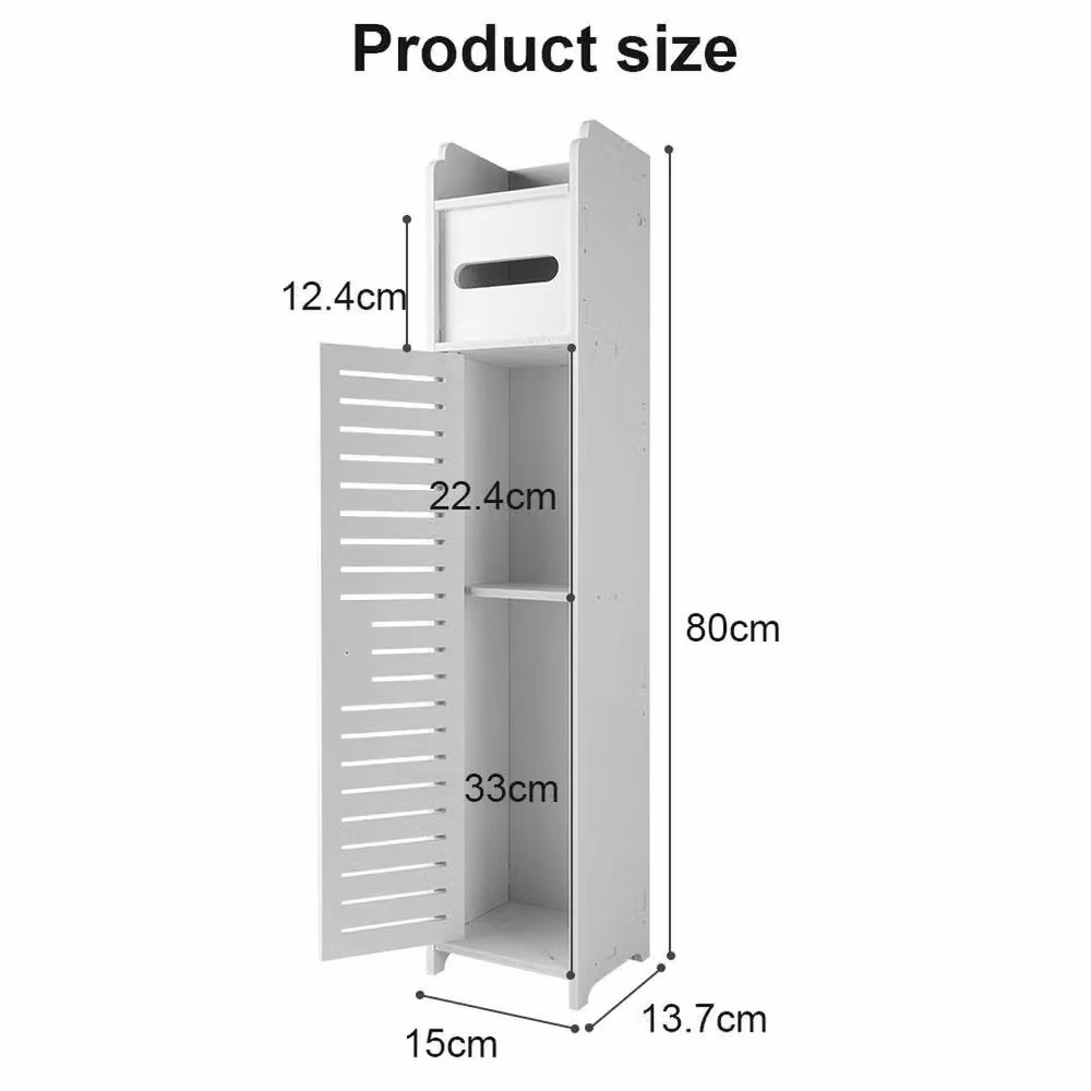 KORVIXA White Corner Bathroom Storage Cabinet with Internal Shelves and Hinged Doors, W: 70 cm, H: 75 cm – 2