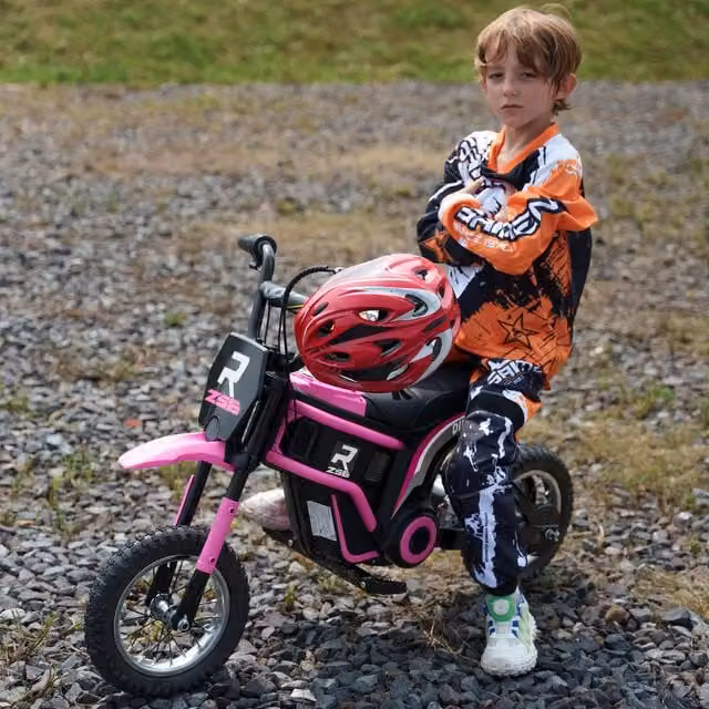 HOMCOM 24V Kids Electric Motorbike with Twist Grip Throttle, Music and Horn in Pink