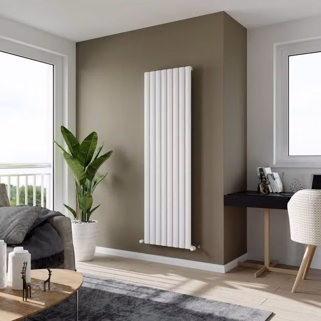 Bathroom Kingdom Delta White Single Flat Panel Vertical Radiator H: 180 cm, W: 34.5 cm – 1