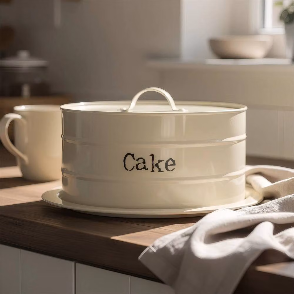 FLAVORA Rectangular Metal Kitchen Cake Tin in Beige, W: 100 cm, D: 15 cm, H: 15 cm – 4
