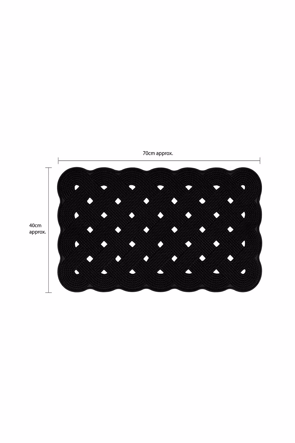 JVL Trellis Rubber Scraper Doormat, Black, W: 40 cm, D: 70 cm – 8