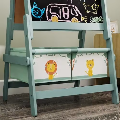 AIYAPLAY 3-in-1 Art Easel for Kids with Whiteboard and Blackboard, Green – 3