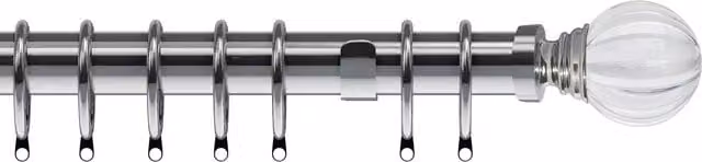 Terrys Segmented Ball Metal Curtain Pole, Silver, 35mm