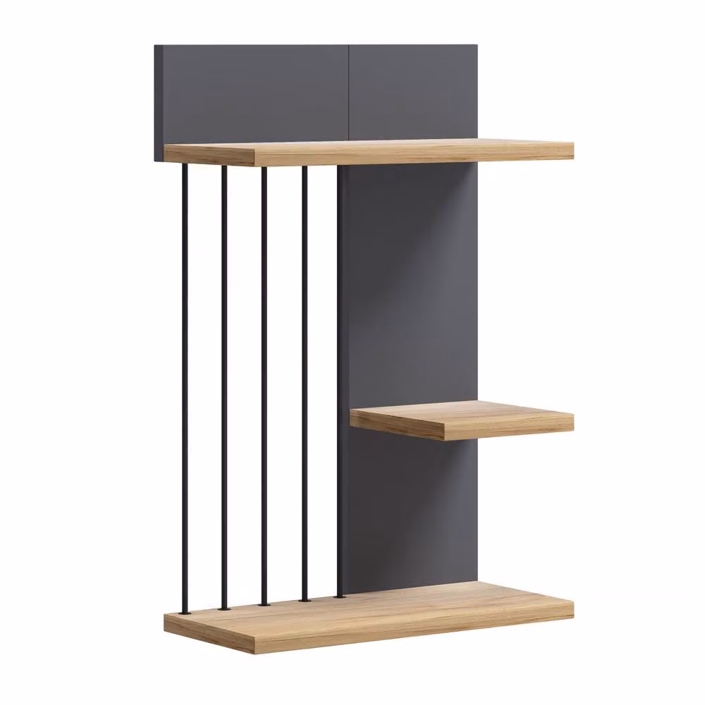 VCM Dolira M Wood Wall Shelf, Brown, W/D/H: 60 x 19 x 40 cm – 2