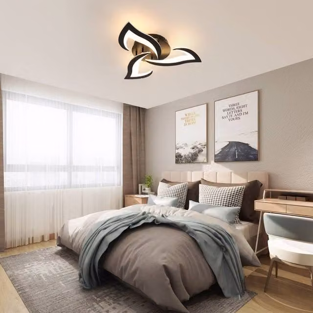 Pheashine Modern 35W Swallow-Shaped LED Ceiling Light, Dimmable, Black – 1